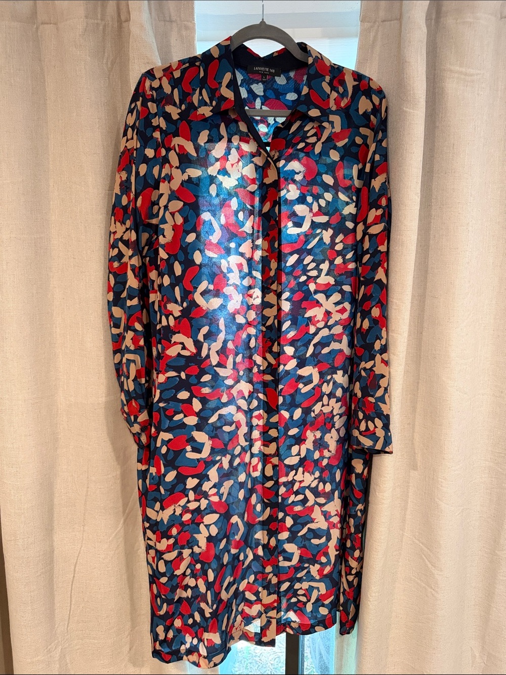 Lafayette 148 New York Abstract Multi-Color Blouse
